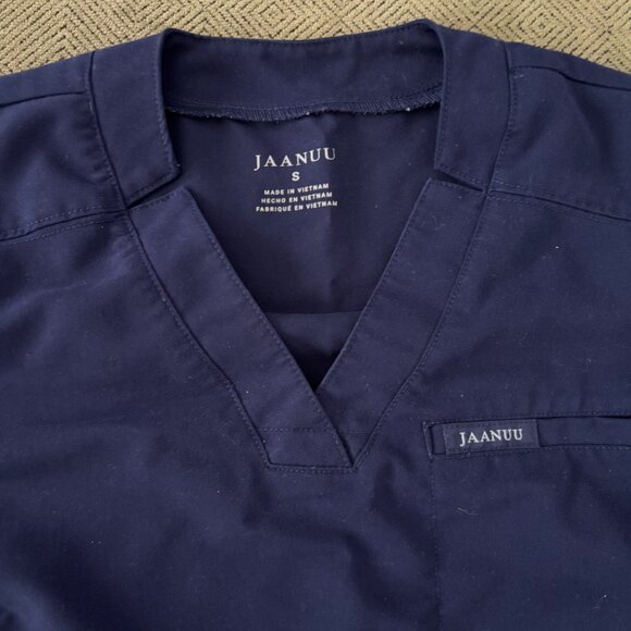 Jaanuu Navy Womens Small Scrub Top - Picture 3 of 3